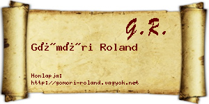 Gömöri Roland névjegykártya